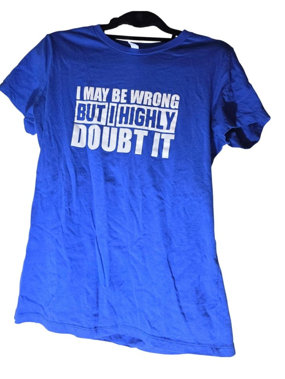 Funny T-Shirt Bella+Canvas Blue Cotton XL Womens Shirt Clothing Whimsical